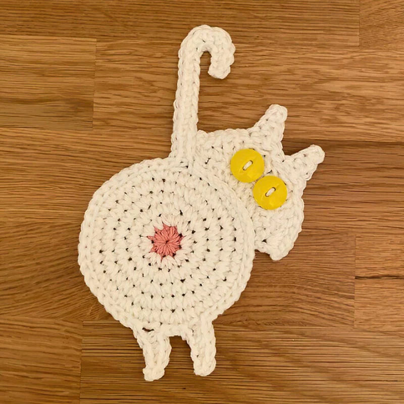 Dessous-de-plat Artisanal en Forme de Chat