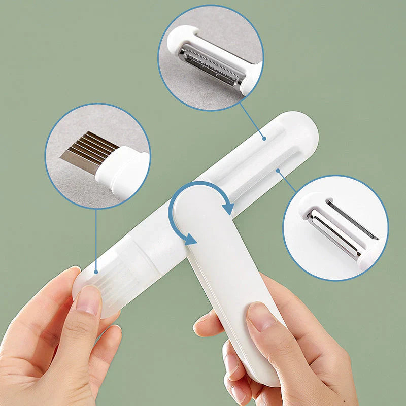 Couteau à Éplucher Rotatif Multifonctionnel 3 en 1