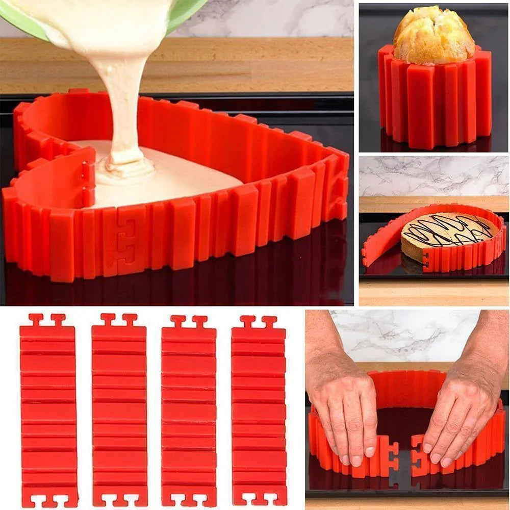 Set de Moules à Pâtisserie en Silicone de 4 Pièces pour des Gâteaux Créatifs