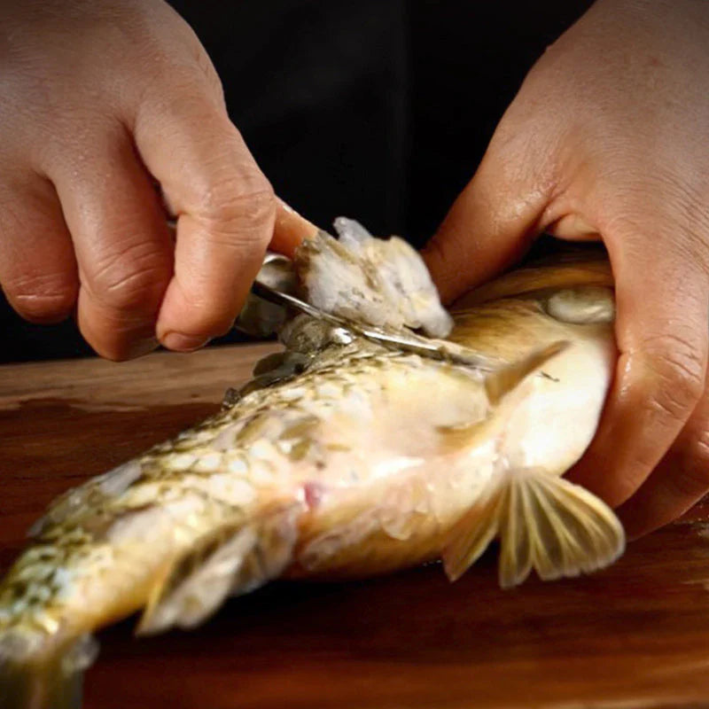 Couteau 5 en 1 pour la Préparation des Crevettes et des Poissons