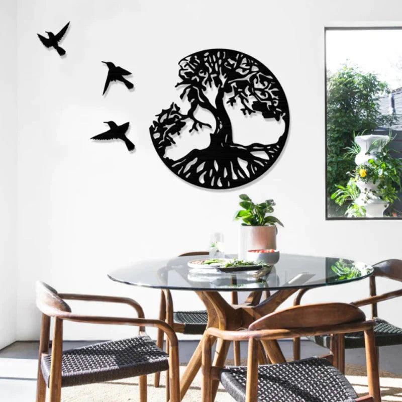 Décoration Murale en Métal pour Arbre
