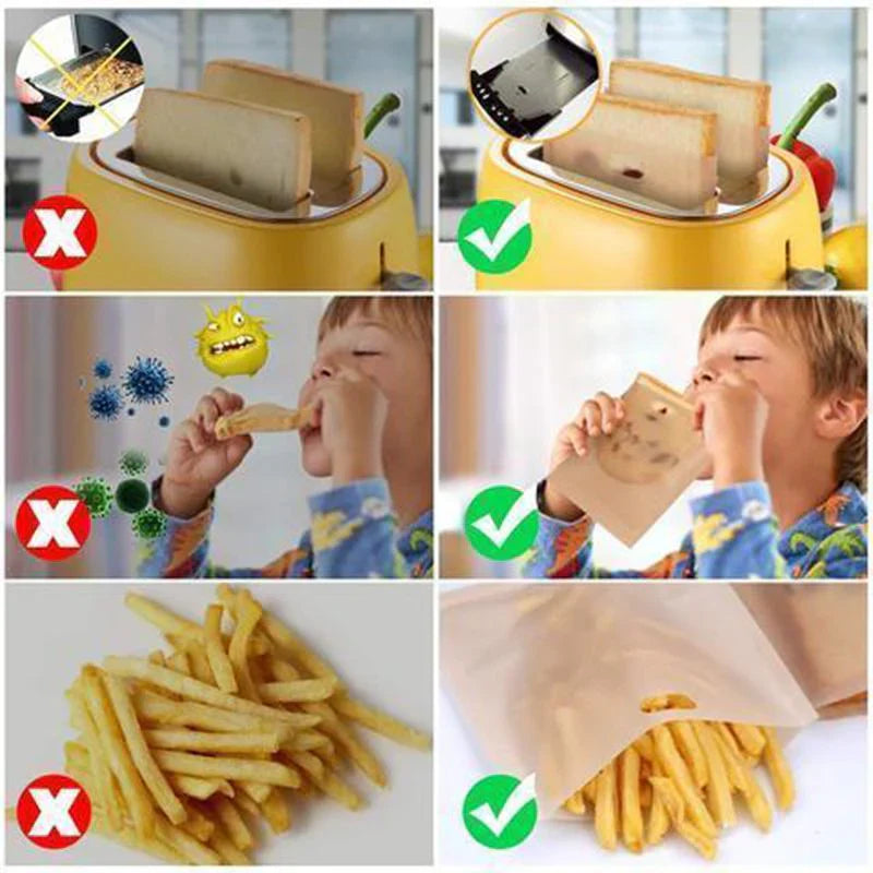 Poches pour Grille - Pain Réutilisables (4 Pcs)