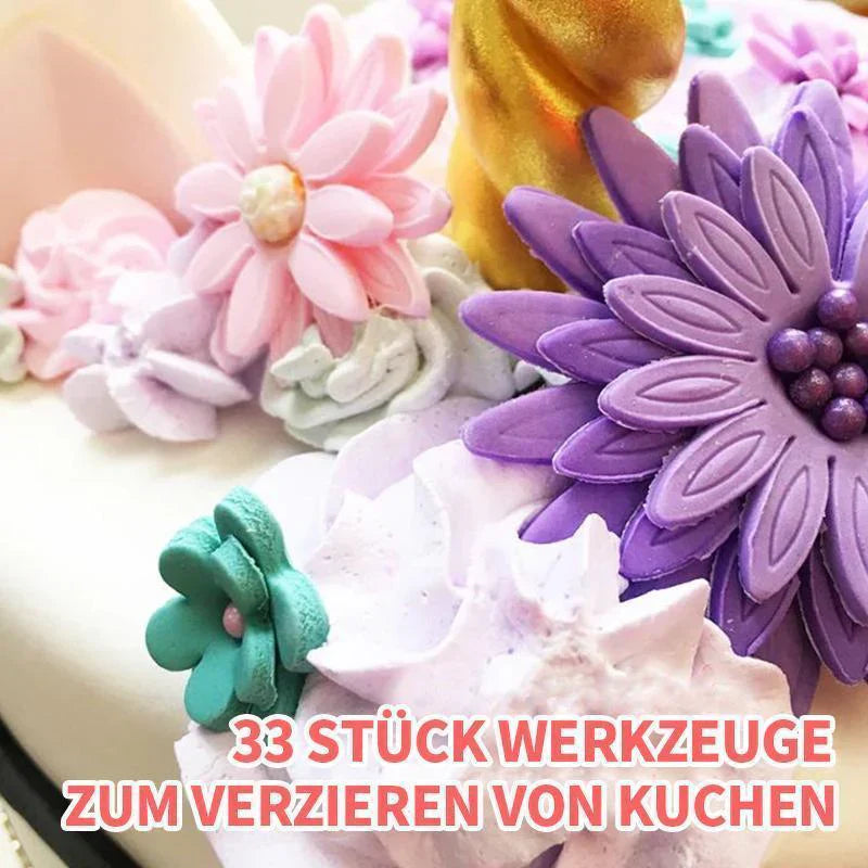 Set Créatif de 33 Pièces pour Décorer des Gâteaux
