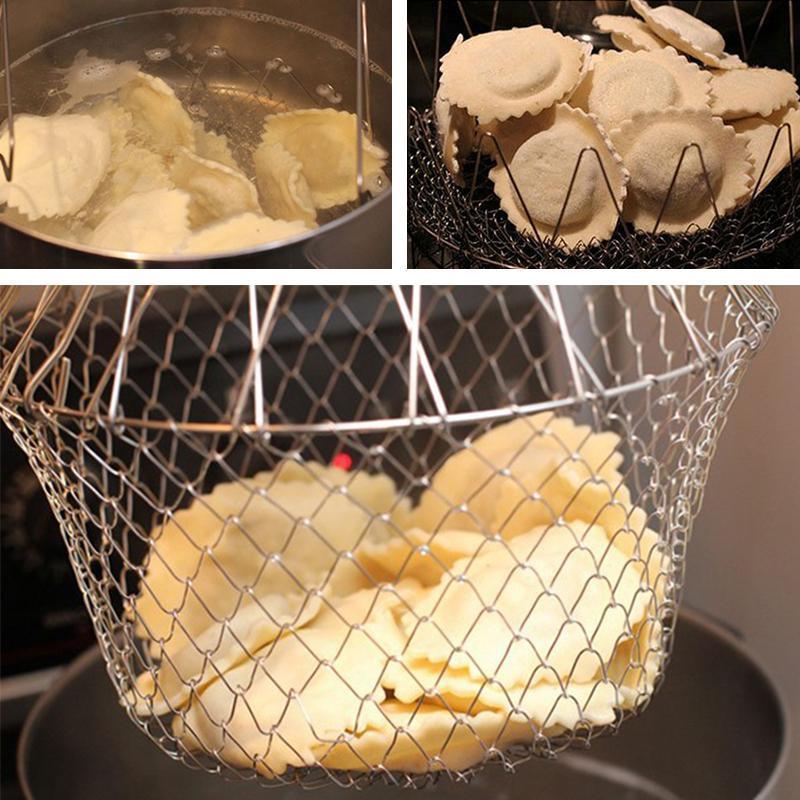 Panier à Tamis Flexible en Acier Inoxydable pour la Cuisson et la Friture