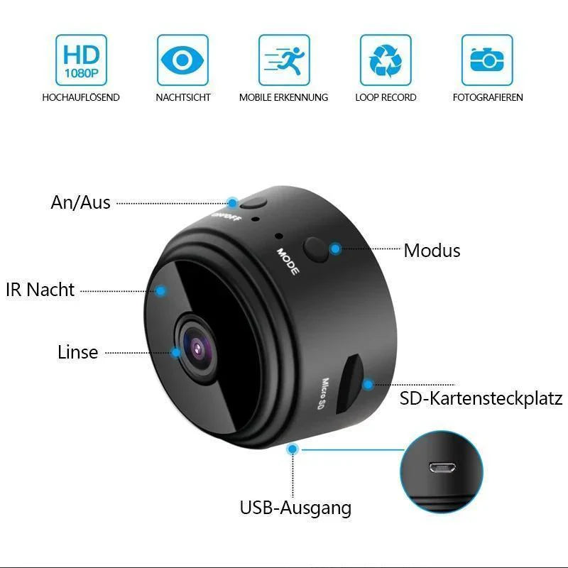 Mini Caméra de Surveillance Haute Résolution avec Aimant