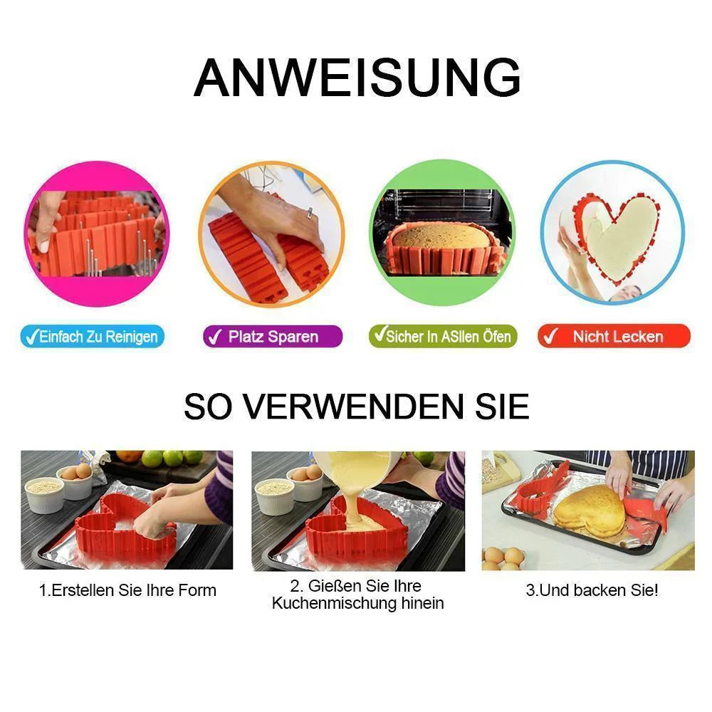 Set de Moules à Pâtisserie en Silicone de 4 Pièces pour des Gâteaux Créatifs