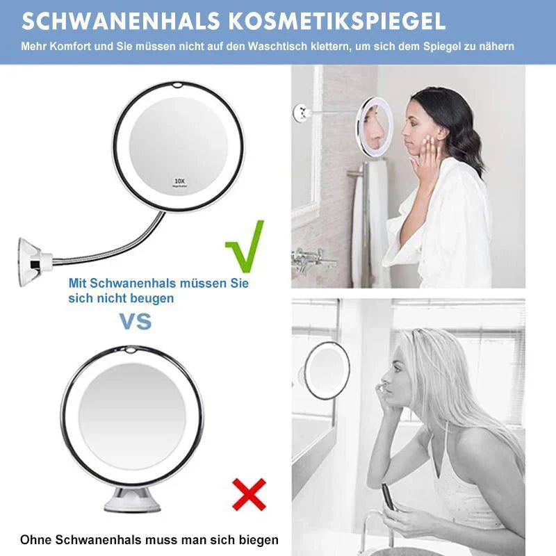 Miroir Cosmétique à Led avec Grossissement 10x