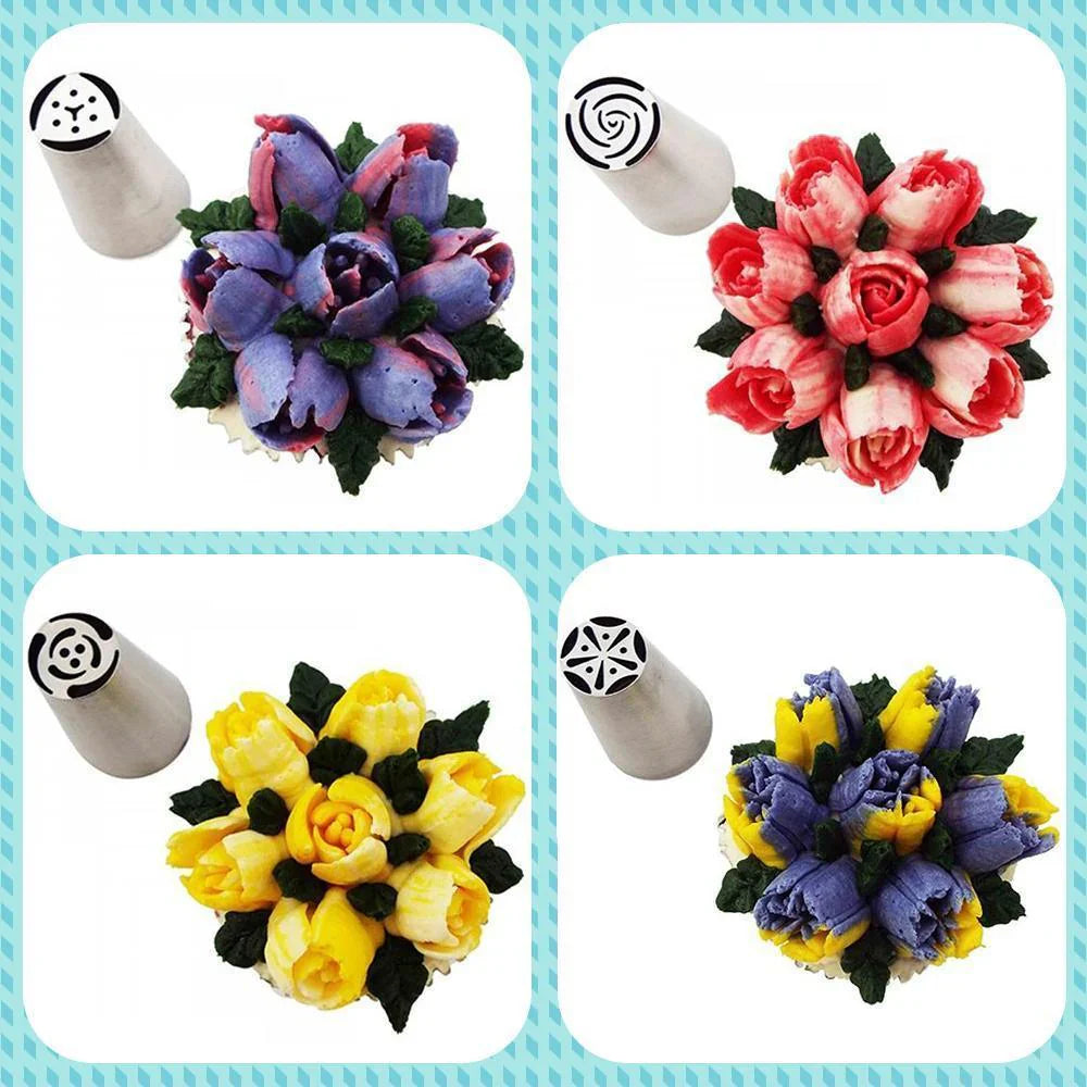 Set de Douilles en Acier Inoxydable pour une Décoration Créative de Gâteaux (13 Pcs)