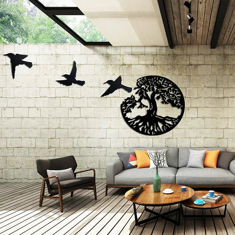 Décoration Murale en Métal pour Arbre