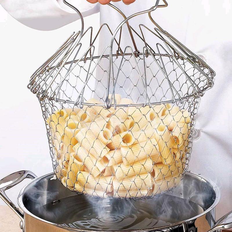 Panier à Tamis Flexible en Acier Inoxydable pour la Cuisson et la Friture