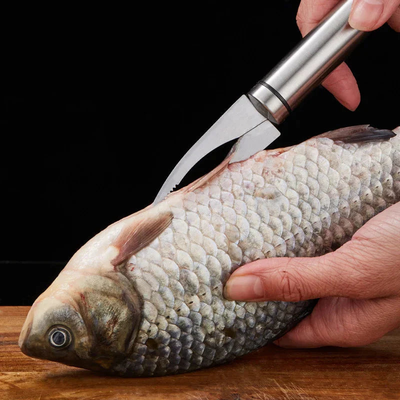 Couteau 5 en 1 pour la Préparation des Crevettes et des Poissons