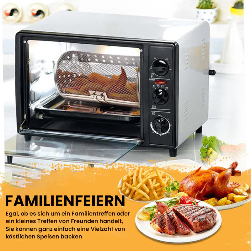Grilleur en Acier Inoxydable Auto-rotatif pour une Cuisson Uniforme