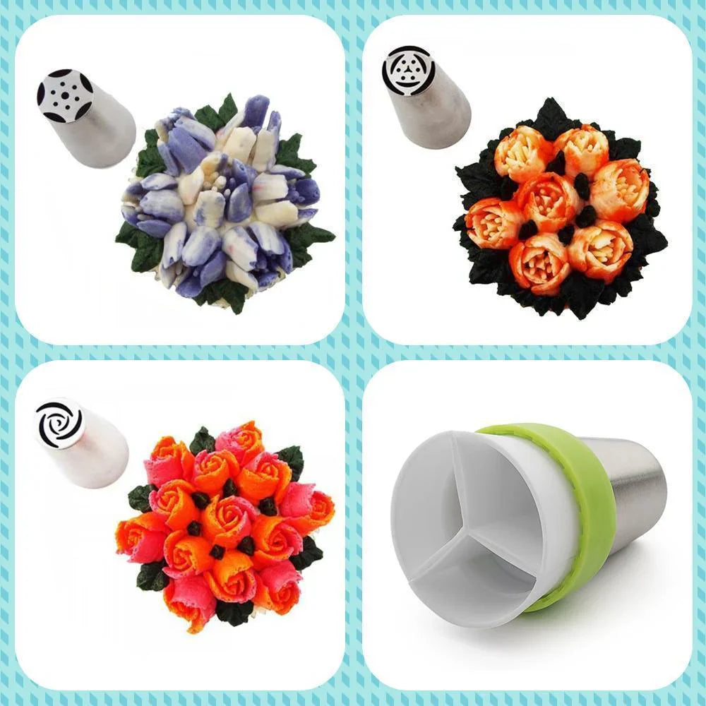 Set de Douilles en Acier Inoxydable pour une Décoration Créative de Gâteaux (13 Pcs)