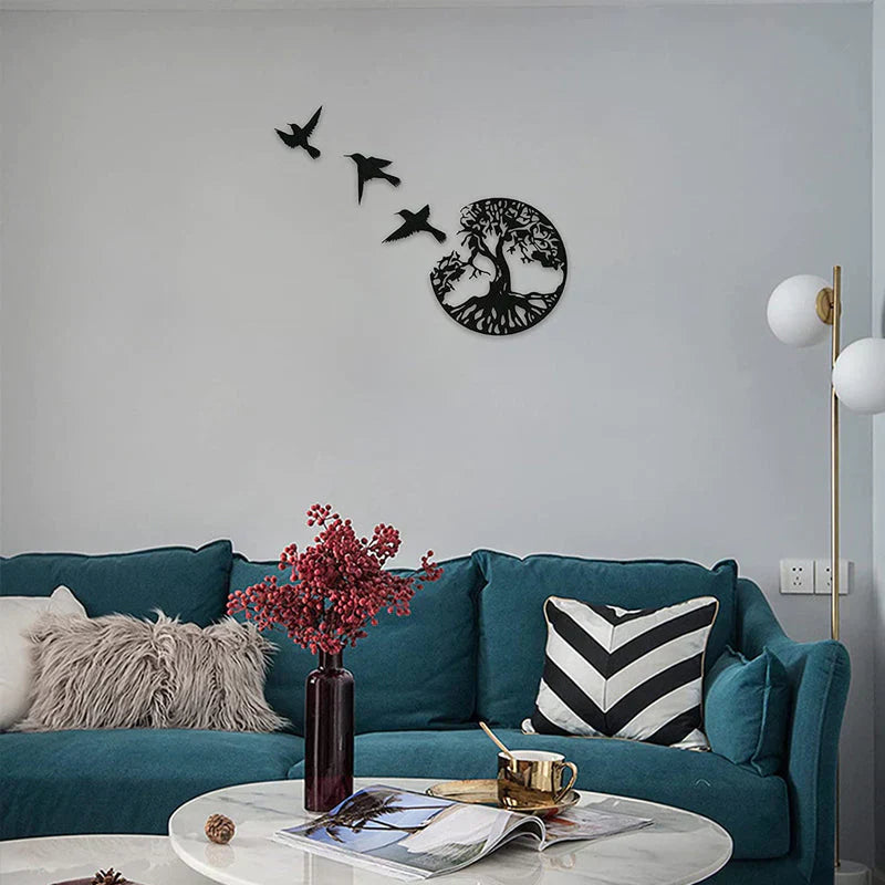 Décoration Murale en Métal pour Arbre