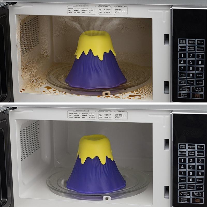 Nettoyeur Micro-ondes à Vapeur en Forme de Volcan