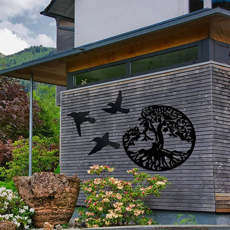 Décoration Murale en Métal pour Arbre