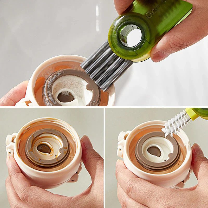 Brosse Multifonctionnelle pour Nettoyer les Couvercles de Gobelets