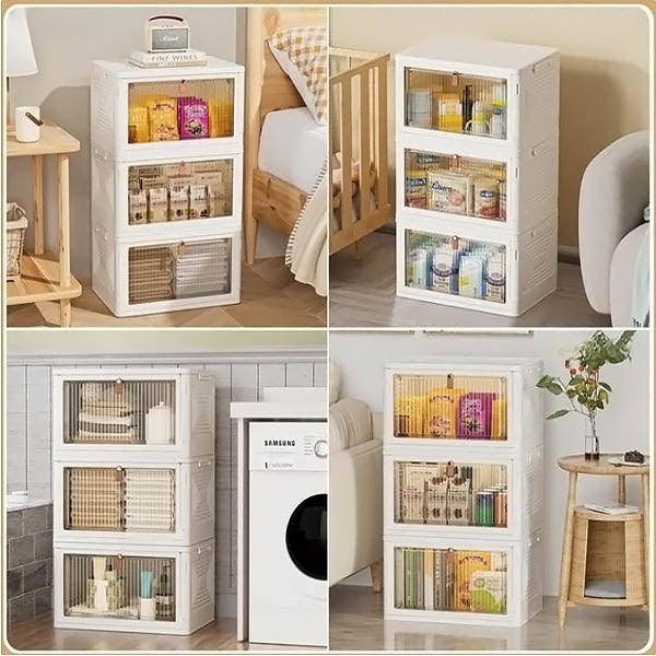Boîte de Rangement Empilable avec Couvercle