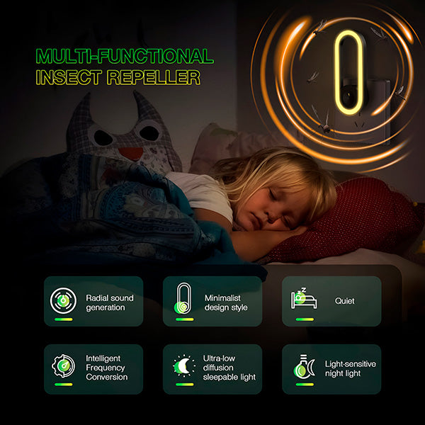 Lumière de Nuit Led avec Protection contre les Insectes par Ultrasons