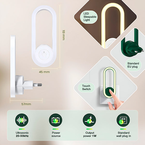 Lumière de Nuit Led avec Protection contre les Insectes par Ultrasons