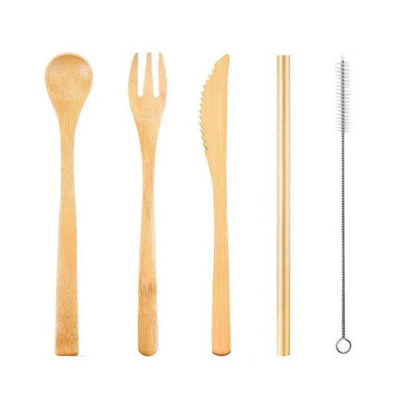 Set de Couverts Durable en Bambou pour les Déplacements