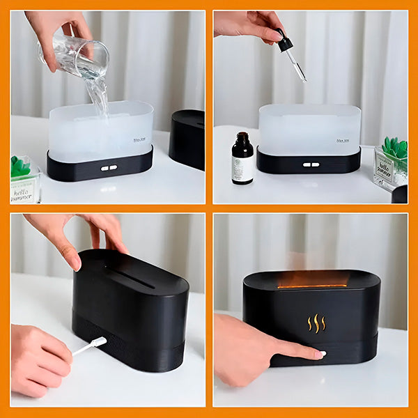 Un Humidificateur D' Air Innovant avec un Effet de Flamme Réaliste