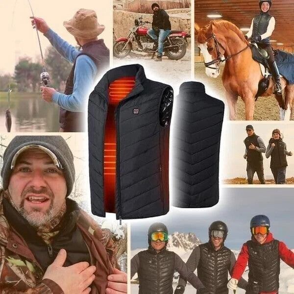 Gilet Thermique Imperméable avec Fonction de Chauffage