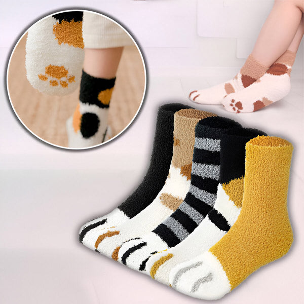 Chaussettes Moelleuses pour Chats avec Pattes (3 Pcs)
