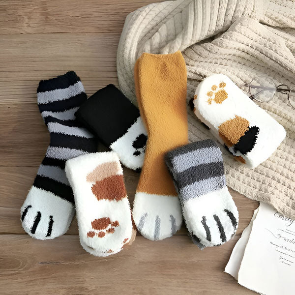 Chaussettes Moelleuses pour Chats avec Pattes (3 Pcs)