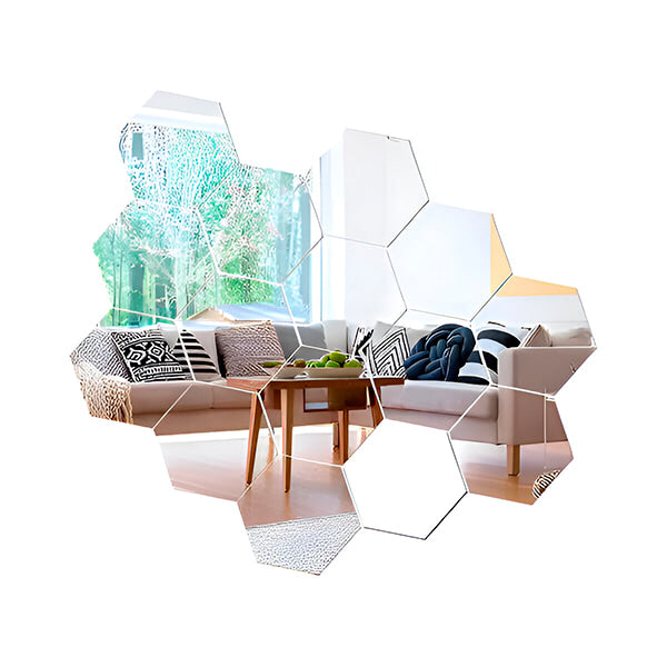 Autocollants Muraux Miroir avec Effet 3d - Design D' Intérieur Élégant (12 Pièces)