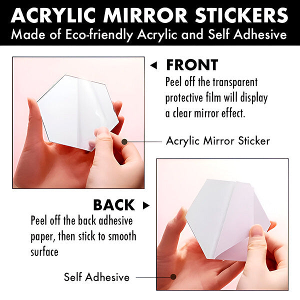 Autocollants Muraux Miroir avec Effet 3d - Design D' Intérieur Élégant (12 Pièces)