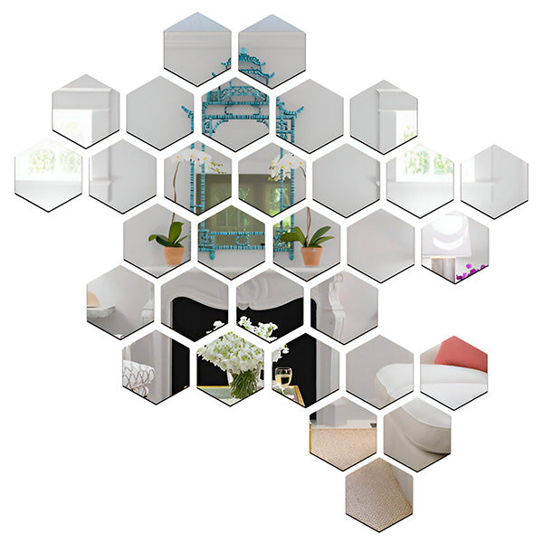 Autocollants Muraux Miroir avec Effet 3d - Design D' Intérieur Élégant (12 Pièces)