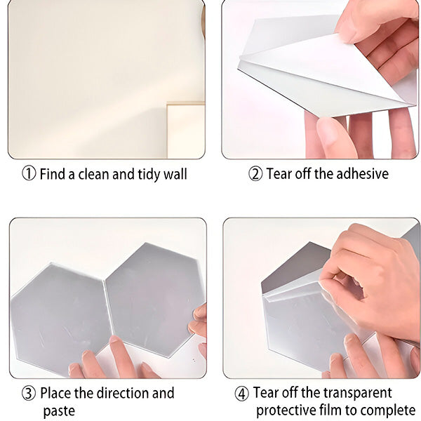 Autocollants Muraux Miroir avec Effet 3d - Design D' Intérieur Élégant (12 Pièces)