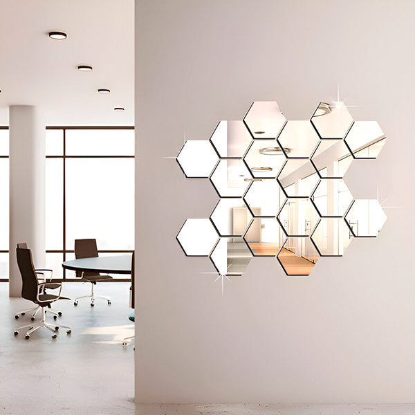 Autocollants Muraux Miroir avec Effet 3d - Design D' Intérieur Élégant (12 Pièces)