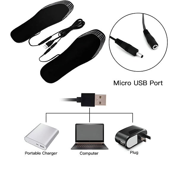Semelles Chauffantes pour Chaussures - Compatibles Usb et Confortables