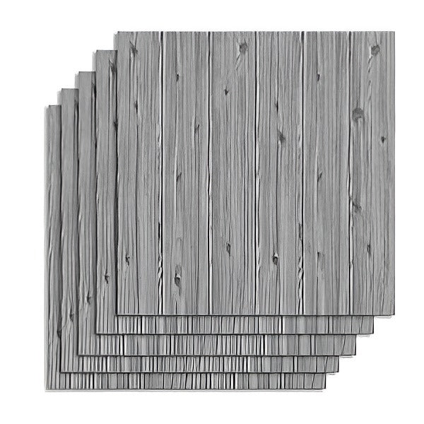 Panneaux Décoratifs 3d en Bois Autocollants (5 Pcs)