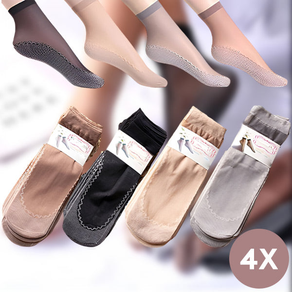 Chaussettes de Soie Antidérapantes (4 Pcs)
