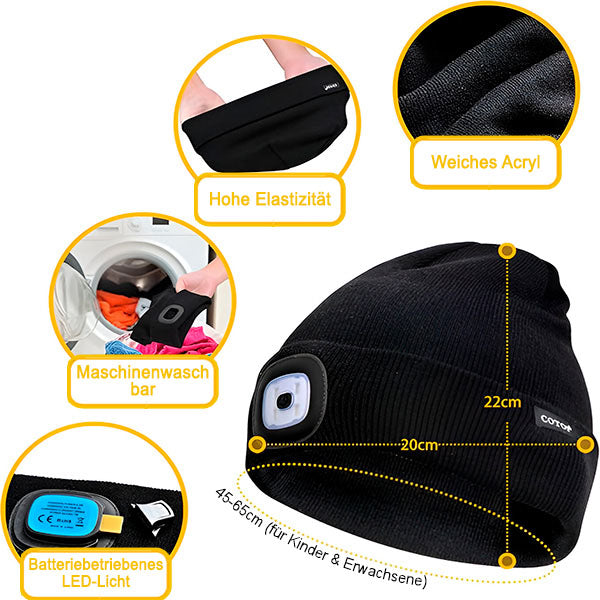 Casquette D' Hiver Confortable avec Lampe Led Intégrée