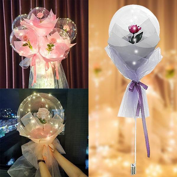 Ballon Led Magique avec Rose Éternelle