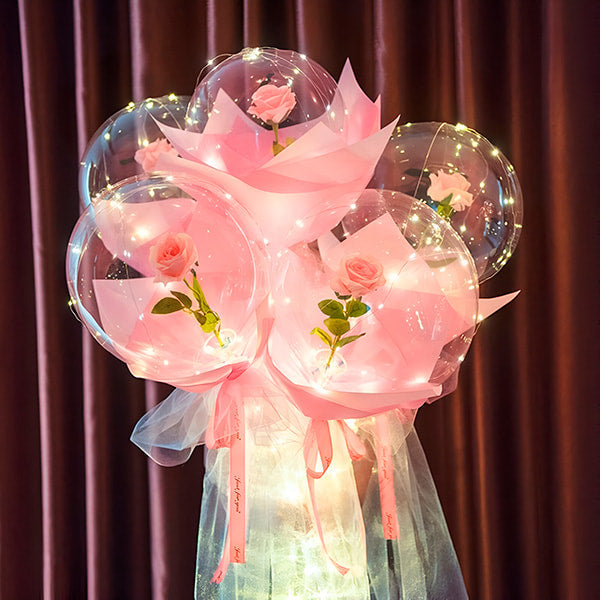 Ballon Led Magique avec Rose Éternelle
