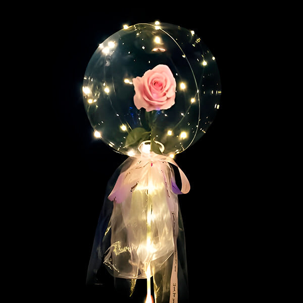 Ballon Led Magique avec Rose Éternelle
