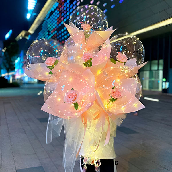Ballon Led Magique avec Rose Éternelle