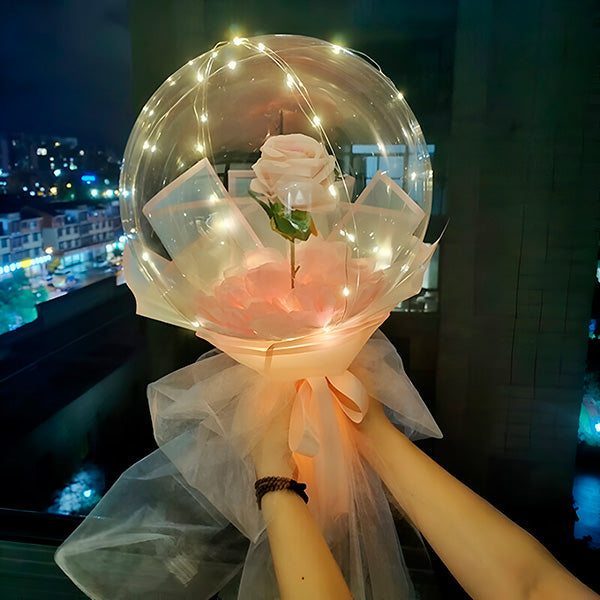 Ballon Led Magique avec Rose Éternelle