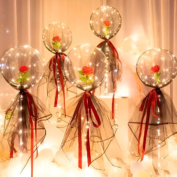 Ballon Led Magique avec Rose Éternelle