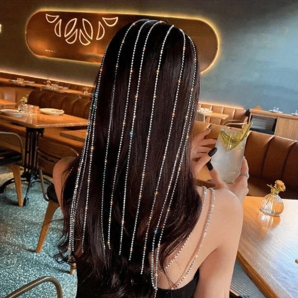 Bijoux de Cheveux avec des Cristaux Étincelants