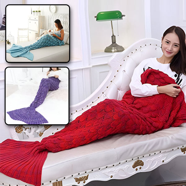 Couverture en Maille en Forme de Sirène