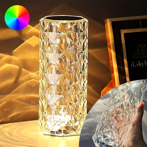 Elégante Lampe en Cristal avec 3 Couleurs