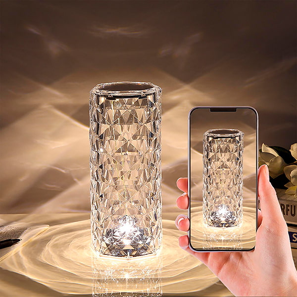Elégante Lampe en Cristal avec 3 Couleurs
