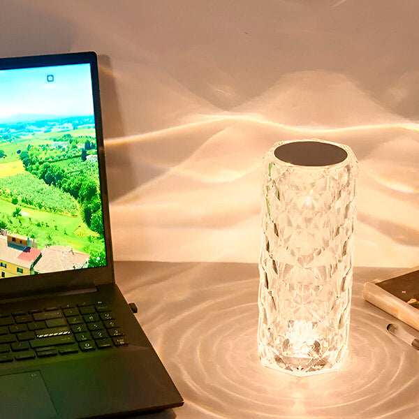 Elégante Lampe en Cristal avec 3 Couleurs
