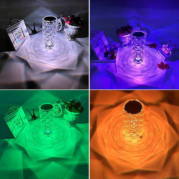 Elégante Lampe en Cristal avec 3 Couleurs
